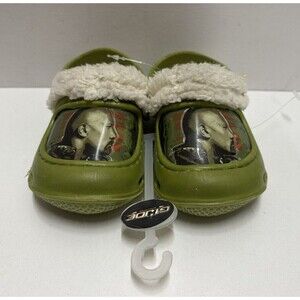 GIJOE toddler size 5/6 green clogs with faux fur  lining